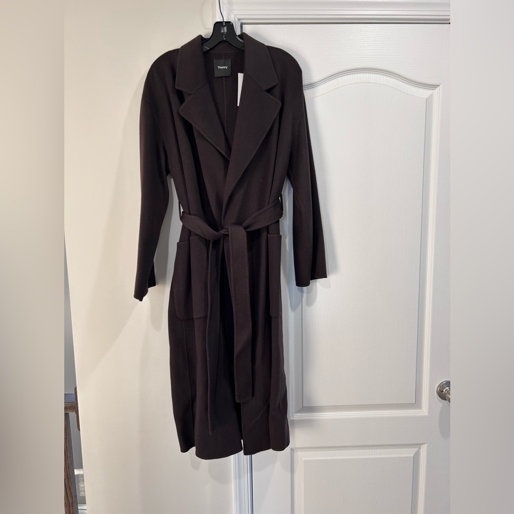 Theory Robe Coat (Java/Chocolate Brown)